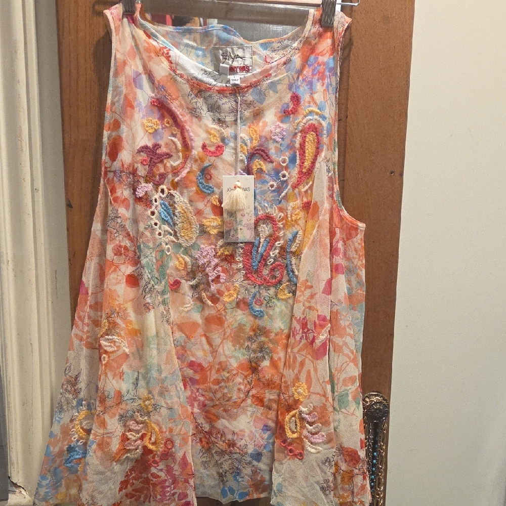 Johnny Was Multicolor Embroidered Blouse